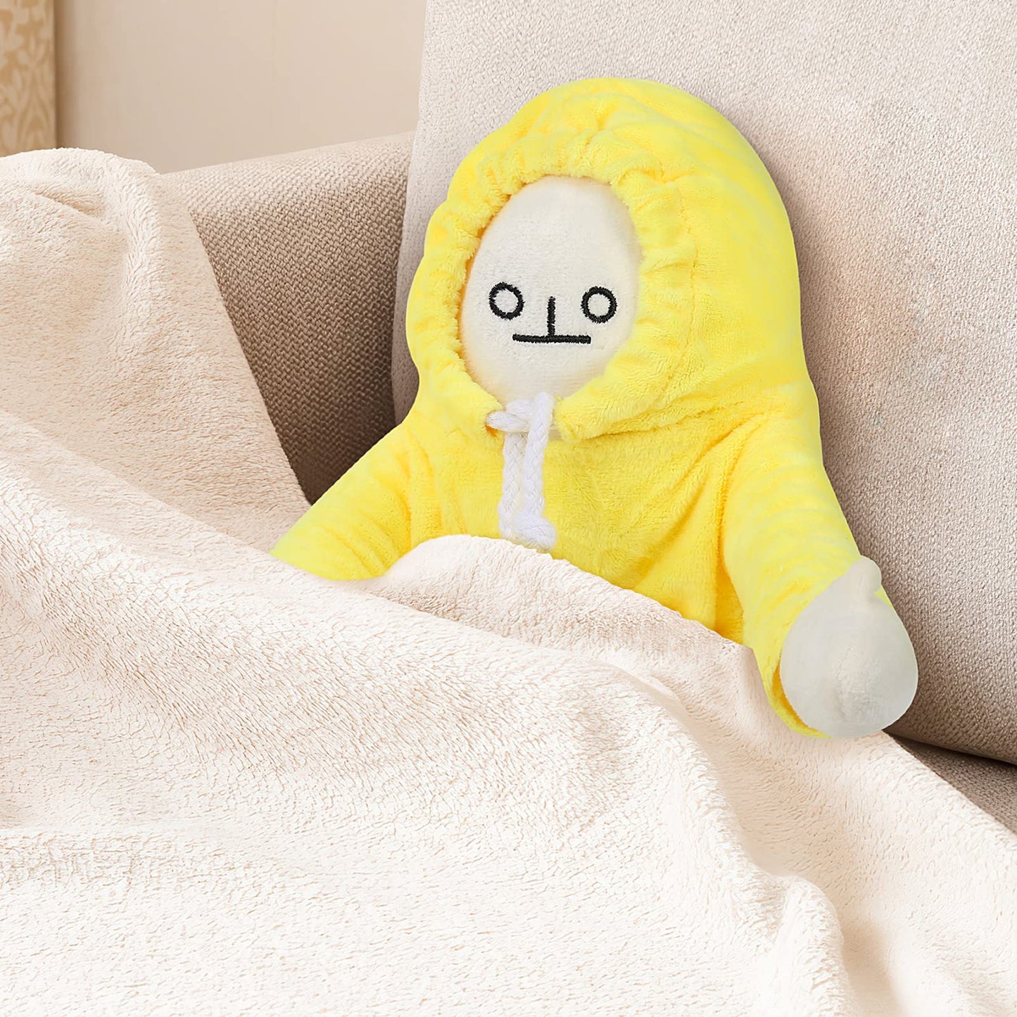 Watkings 16in Cute Banana Man Doll Plush Pillow Bendable Plush Toy Creative Stuffed Toy Adorable Banana Shaped Doll Birthday Party Gift for Kids