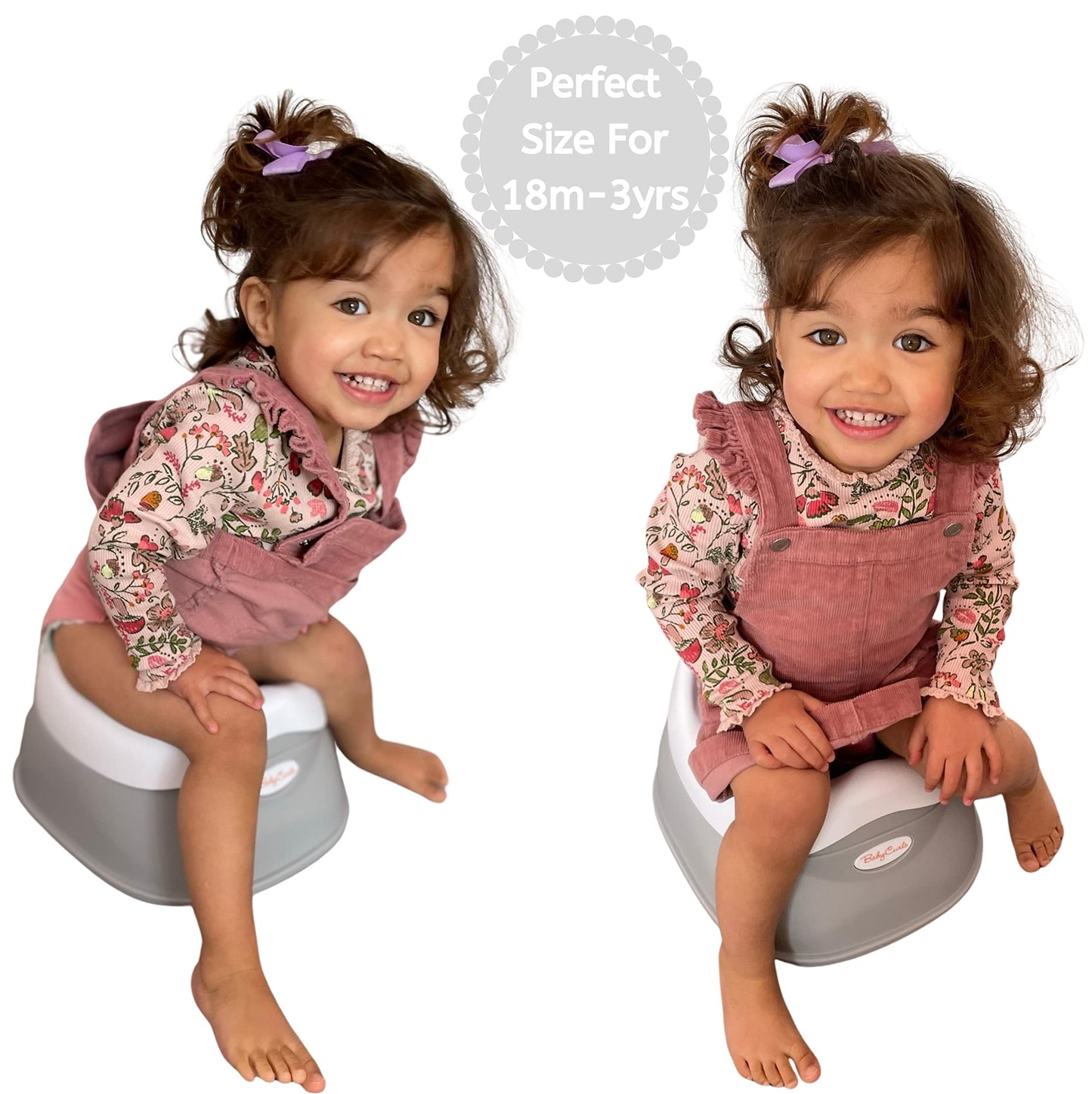 Babycurls Deluxe Steady Potty with Non Slip Grip Feet and Removable Bowl Seat - Easy to Clean Loo Training for Kids Toddlers Infants Practical Lightweight and Portable with High Back