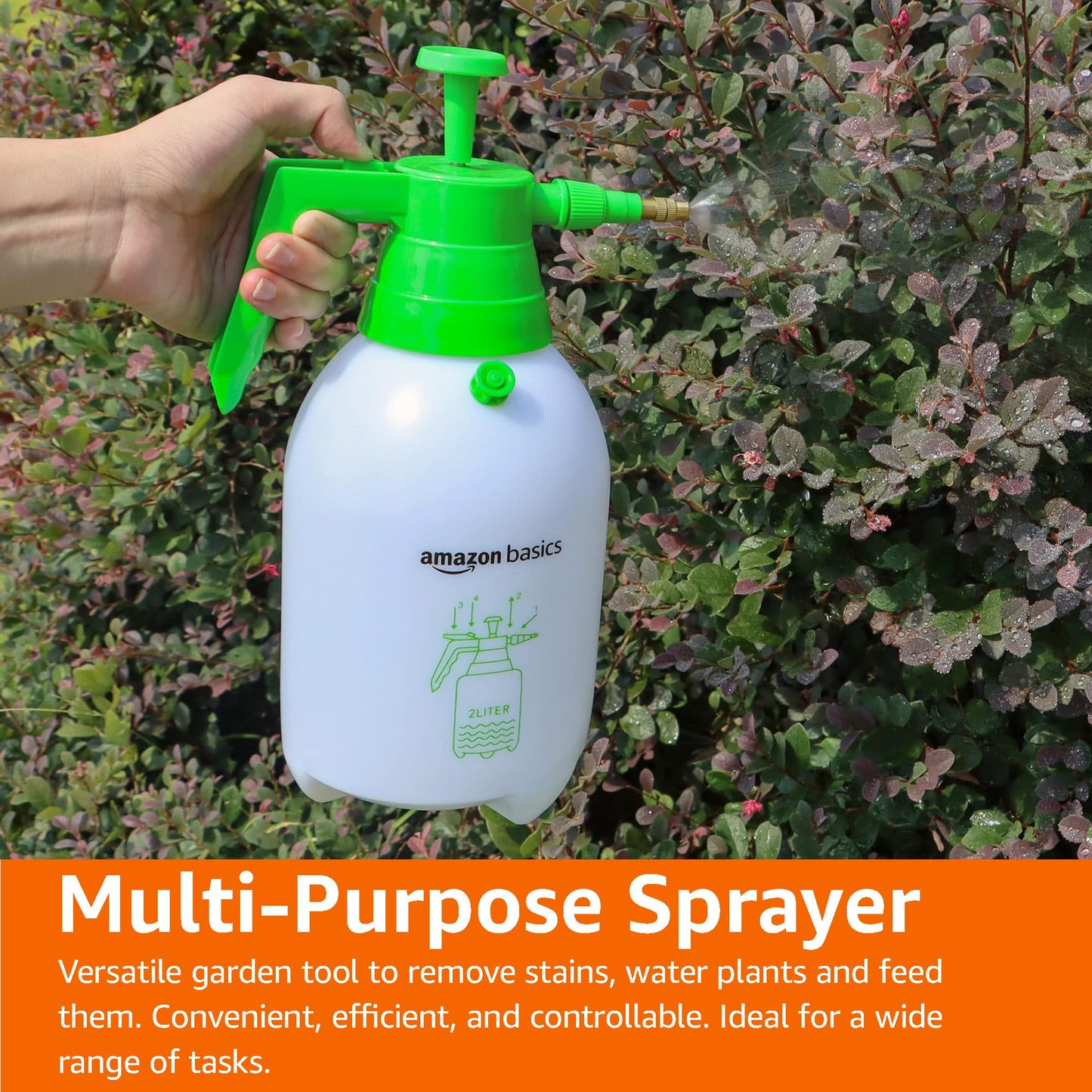 Amazon Basics Pressure Sprayer with Lockable Trigger Mechanism - 2 litres 2L