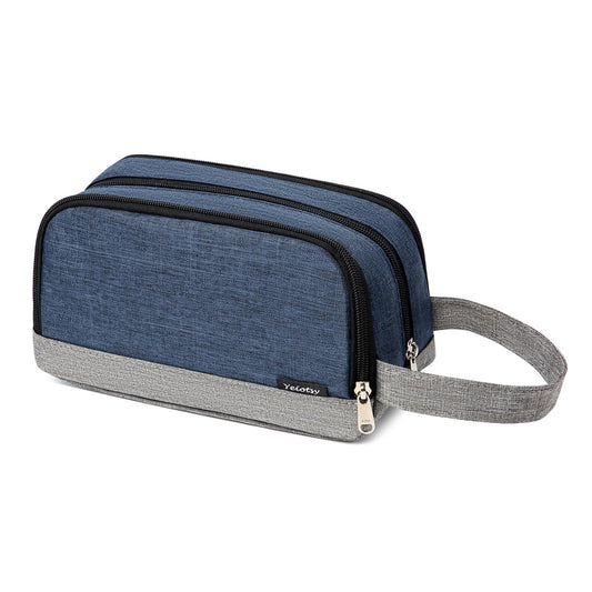 Toiletry Bag Small, Yeiotsy Color Clash Durable Toiletry Bag for Short Trip (Dark Blue) Dark Blue