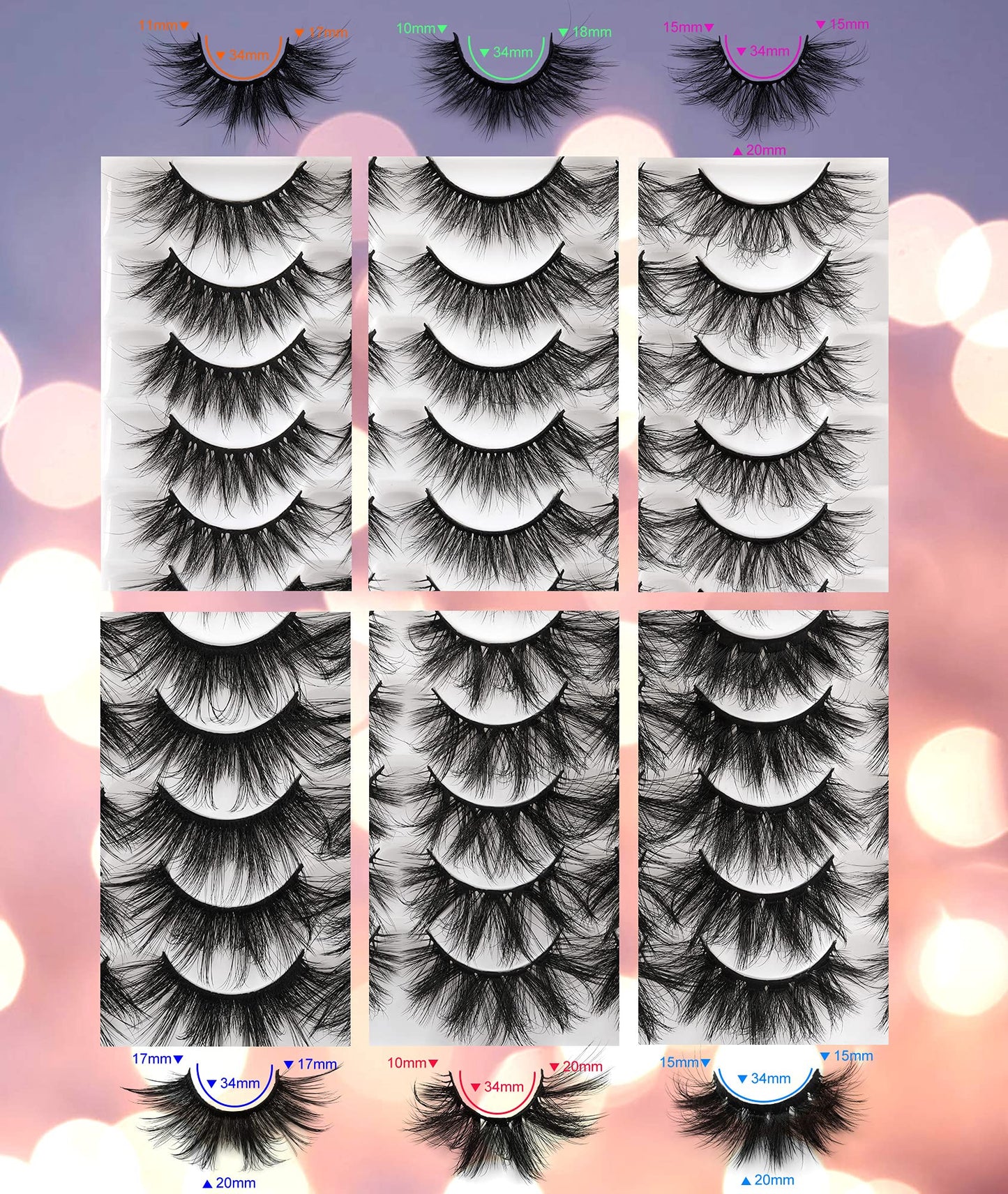 30 Pairs 20MM False Eyelashes ALICE Wholesale 6 Styles Lashes Bulk 6D Fluffy Volume Dramatic Faux Mink Eyelashes Multipack C