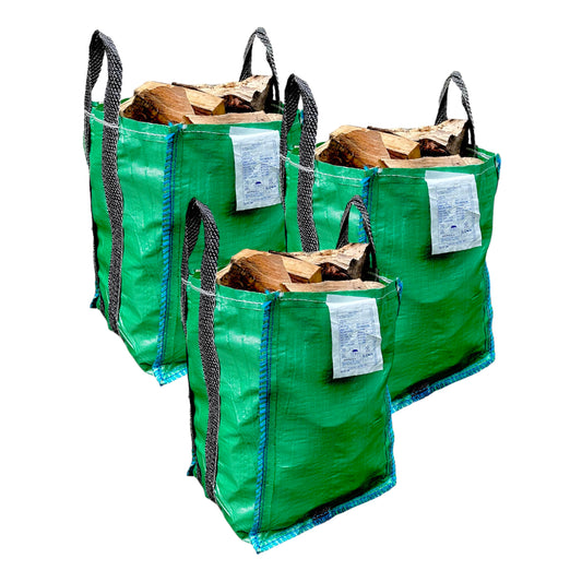 A&A Supplies UK - 3 x Garden Waste Bags - 120 Litre - Sacks - With Bottom Handles - Strong Recyclable Reusable for Grass Leaves Storage, Green